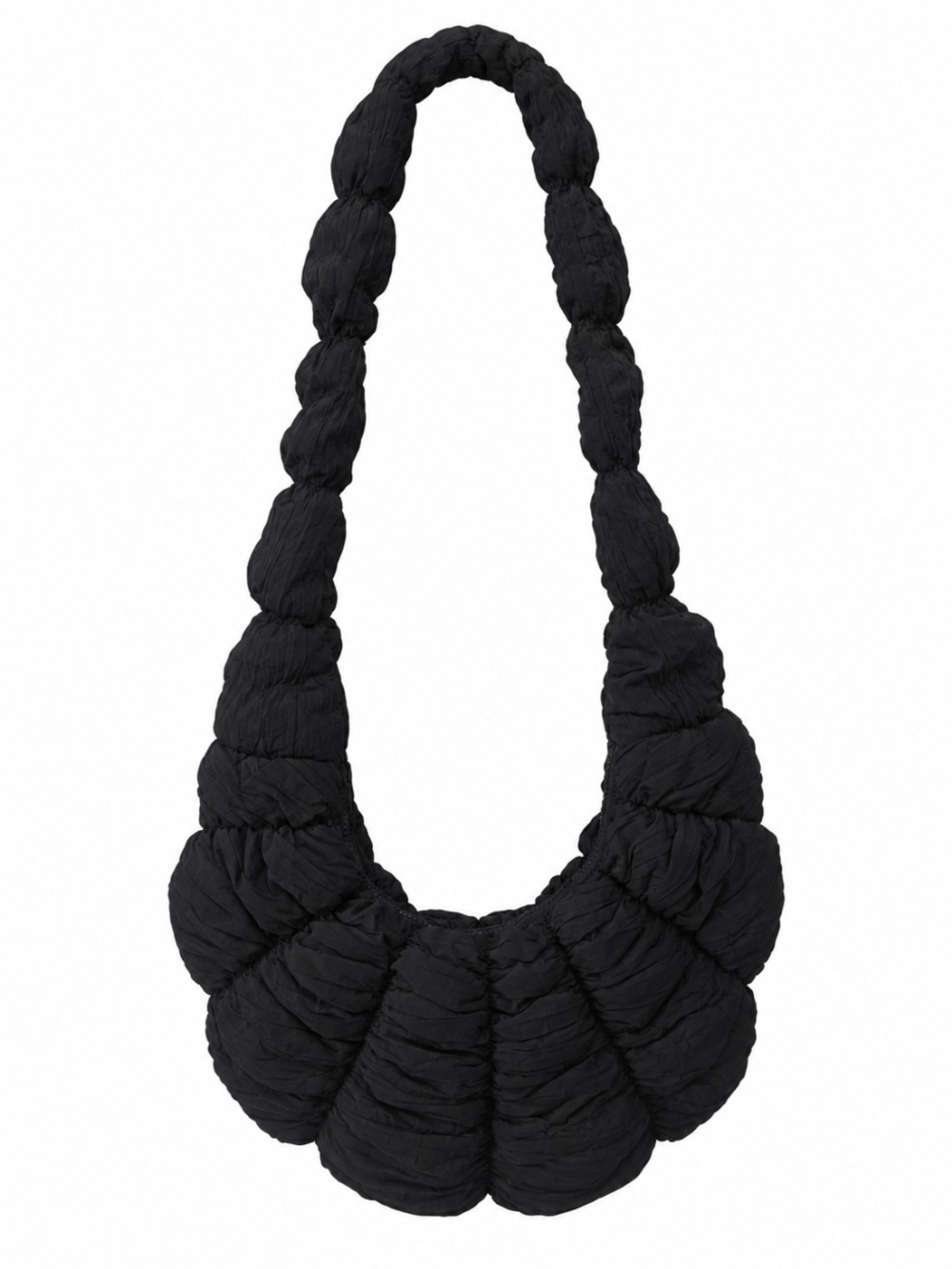COS Ripple Black Quilted Puff Crossbody Shoulder Bag Purse